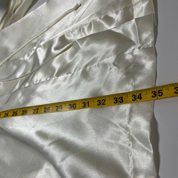 Vintage Bridal Floral Slip Dress Robe Set Ivory White Medium Peignoir Lace Satin - Picture 8 of 15